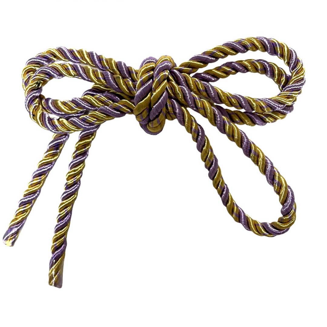薄紫金色組紐　約1m 0.5ミリ幅　髪飾り　和紐　ツイストロープ レディースの水着/浴衣(和装小物)の商品写真
