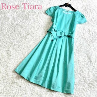 ローズティアラ(Rose Tiara)の美品 ローズティアラ ひざ丈ワンピース42 XL 大きいサイズ Aライン フレア(ひざ丈ワンピース)