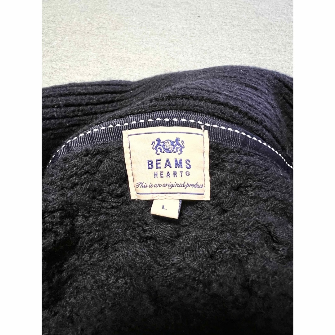 BEAMS(ビームス)の中古 BEAMS ビームス  カーディガン ニット セーター 濃紺 Ｌサイズ メンズのトップス(カーディガン)の商品写真