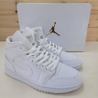 ジョーダン(Jordan Brand（NIKE）)のナイキ ウィメンズ エアジョーダン1 ミッド "トリプルホワイト" 25㎝(スニーカー)