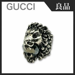 グッチ(Gucci)の【良品】GUCCI ライオンヘッド×クリスタル リング 指輪 サイズ13(リング(指輪))