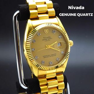 Nivada GENUINE QUARTZ 腕時計 デイト 10Pダイアモンド(腕時計(アナログ))