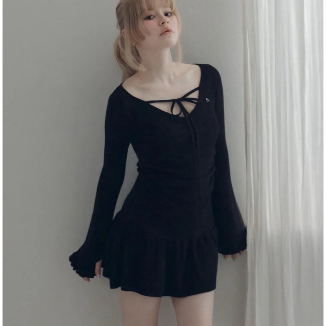 【新品未使用】andmary Fleur knit mini dressワンピース