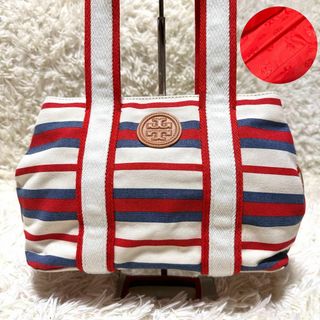 トリーバーチ(Tory Burch)のトリーバーチ トートバッグ キャンバス レザー マリン マルチカラー ボーダー(トートバッグ)