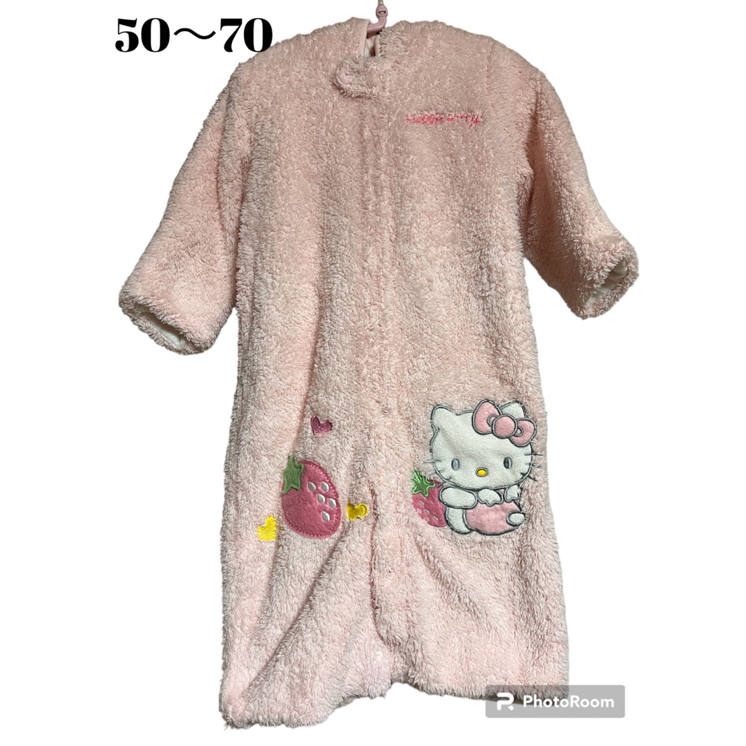 サンリオ(サンリオ)のhello Kitty ｶﾊﾞｰｵｰﾙ‪‪ ‪‪❤︎‬ キッズ/ベビー/マタニティのベビー服(~85cm)(カバーオール)の商品写真