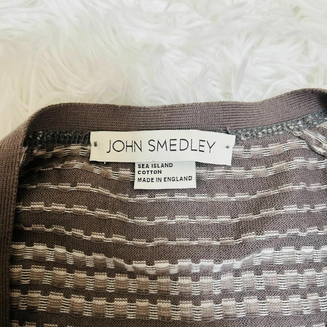 JOHN SMEDLEY(ジョンスメドレー)の【美品】ジョンスメドレー カーディガン ボタン Vネック Lサイズ メンズのトップス(カーディガン)の商品写真