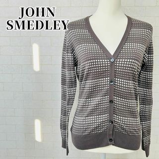 ジョンスメドレー(JOHN SMEDLEY)の【美品】ジョンスメドレー カーディガン ボタン Vネック Lサイズ(カーディガン)