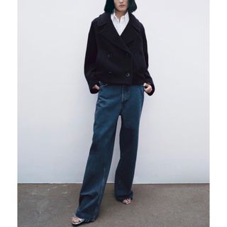 ザラ(ZARA)の未使用【ZARA】オーバーサイズ ウールブレンド ジャケット　Pコート マンテコ(ピーコート)