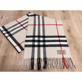 バーバリー(BURBERRY)のBURBERRY　バーバリー　マフラー　カシミア100％　ストーン色　ホワイト系(マフラー/ショール)