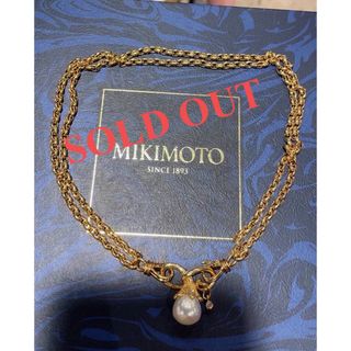 ミキモト(MIKIMOTO)の販売済み　MIKIMOTO k18南洋白蝶パールネックレス　ダイヤモンド付き(ネックレス)