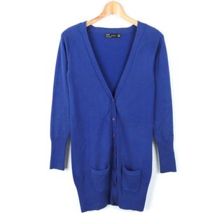 ザラ(ZARA)のザラ ロングカーディガン 長袖 コットン トップス レディース USA Sサイズ ブルー ZARA(カーディガン)