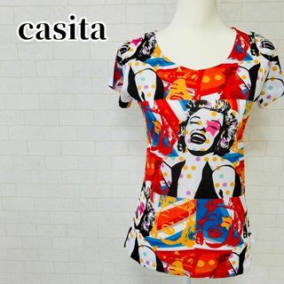 カシータ(casiTA)の【美品】casita カシータ プリントTシャツ 半袖カットソー(Tシャツ(半袖/袖なし))