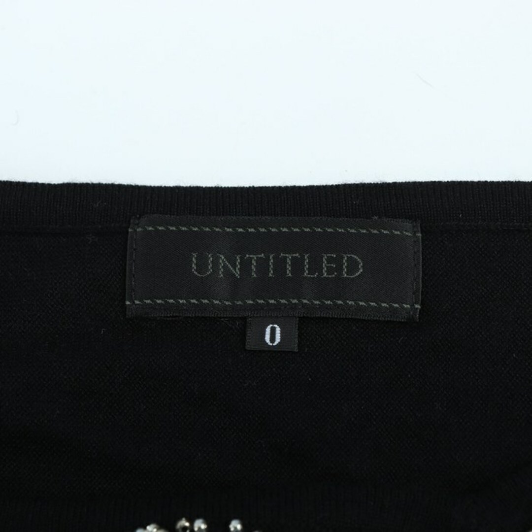 UNTITLED(アンタイトル)のアンタイトル ニット 七分袖 ビーズ セレモニー ウール混 トップス レディース ブラック UNTITLED レディースのトップス(ニット/セーター)の商品写真