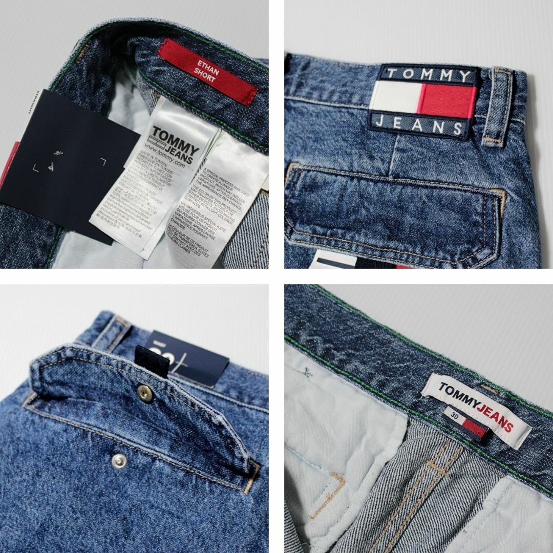 TOMMY JEANS(トミージーンズ)の新品 トミージーンズ リジットデニムカーゴハーフパンツ ウエスト84cm メンズのパンツ(ワークパンツ/カーゴパンツ)の商品写真