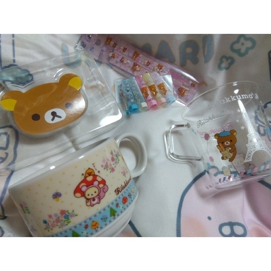 サンエックス(サンエックス)のリラックマ マグカップ トランプ 文具 set* インテリア/住まい/日用品のキッチン/食器(グラス/カップ)の商品写真