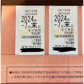 近鉄株主優待乗車券　2枚  株主優待　トレーディングカード　スリーブ(その他)