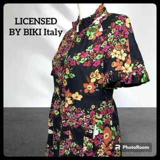 美品　BIKI ビキ　ロングワンピース　レディース　花柄　イタリア　ビンテージ(ロングワンピース/マキシワンピース)