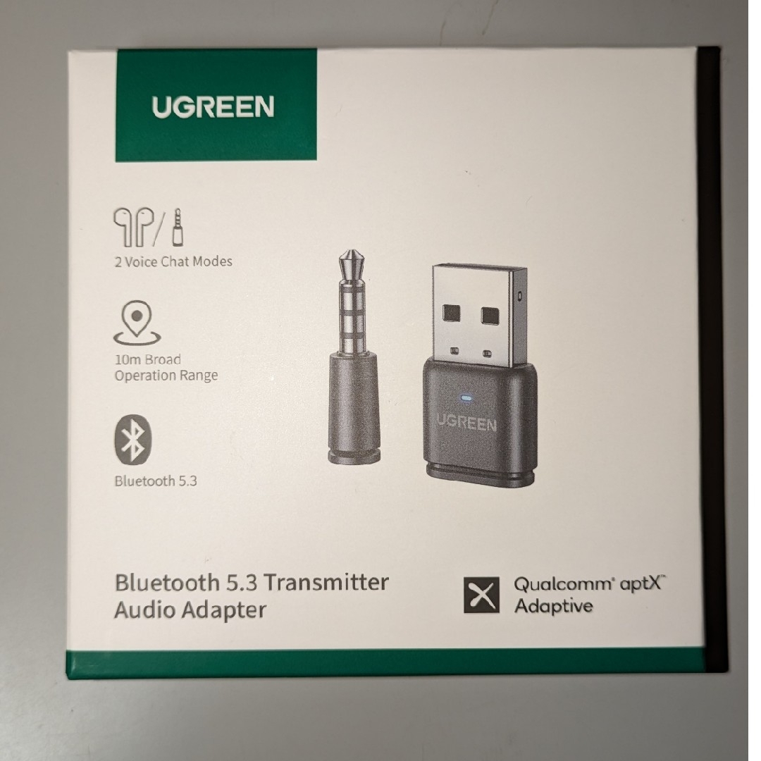 UGREEN(ユーグリーン)のUGREEN Bluetoothアダプター オーディオトランスミッター USB スマホ/家電/カメラのPC/タブレット(PC周辺機器)の商品写真