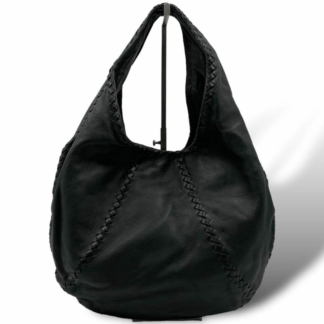 Bottega Veneta(ボッテガヴェネタ)の美品 BOTTEGA VENETA ワンショルダーバッグ イントレ ホーボー 黒 レディースのバッグ(ショルダーバッグ)の商品写真