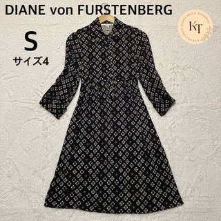 ダイアンフォンファステンバーグ(DIANE von FURSTENBERG)の【美品】ダイアンフォンファステンバーグ　ロング　ワンピース　シルク100% 総柄(ロングワンピース/マキシワンピース)