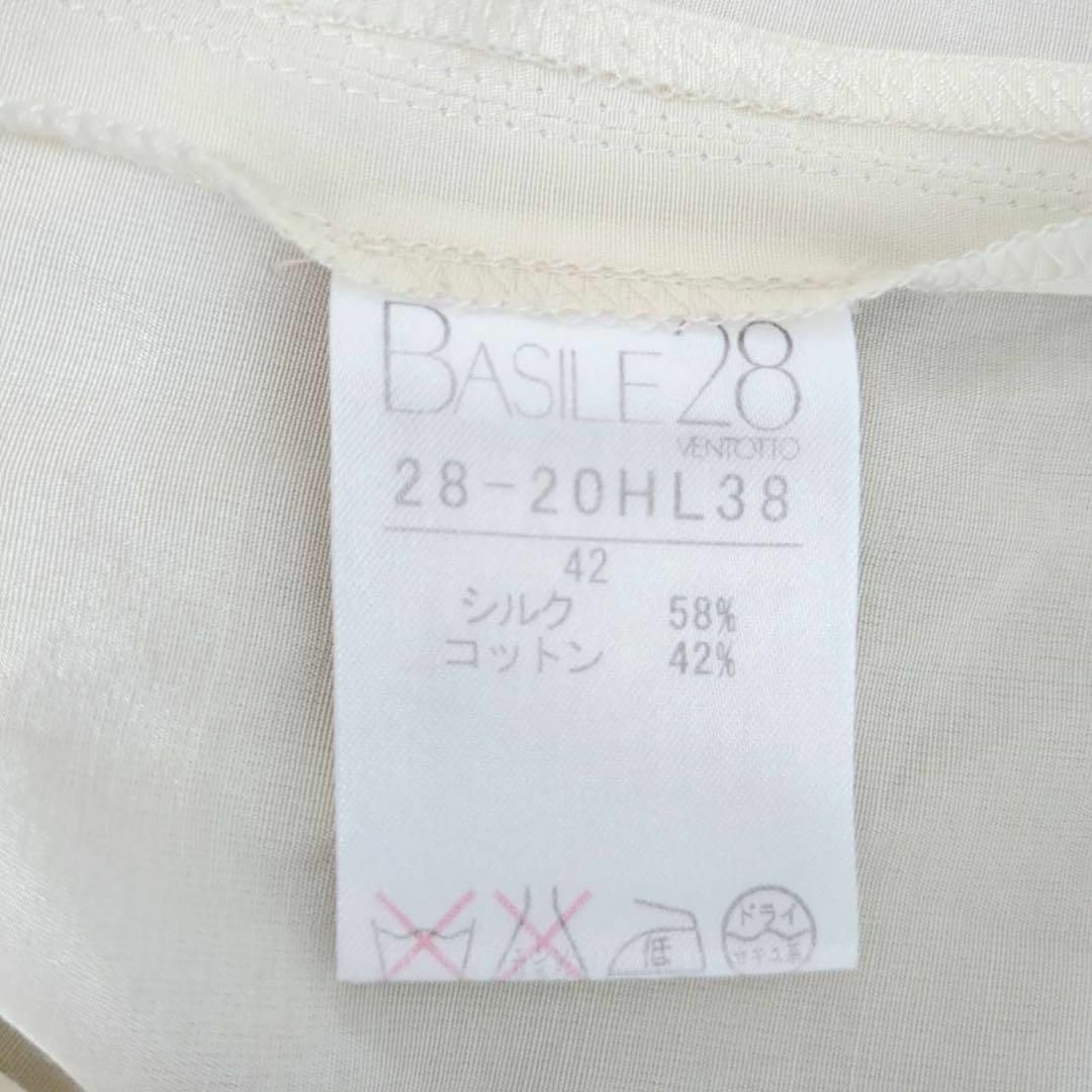 【42】BASILE28 バジーレベントット　シャツ　ブラウス　シルク混 レディースのトップス(シャツ/ブラウス(長袖/七分))の商品写真