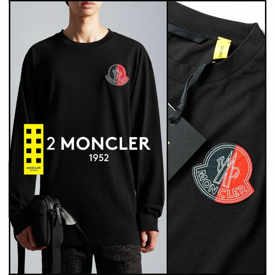 素材コットン100%色MONCLER 1952 モンクレールジーニアスビックワッペンロゴロンTシャツM