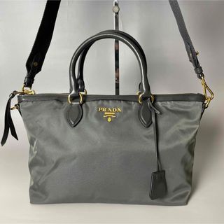 プラダ(PRADA)のPrada 極美品 2way ナイロン レザー ハンドバッグ ロゴメタル プラダ(ショルダーバッグ)