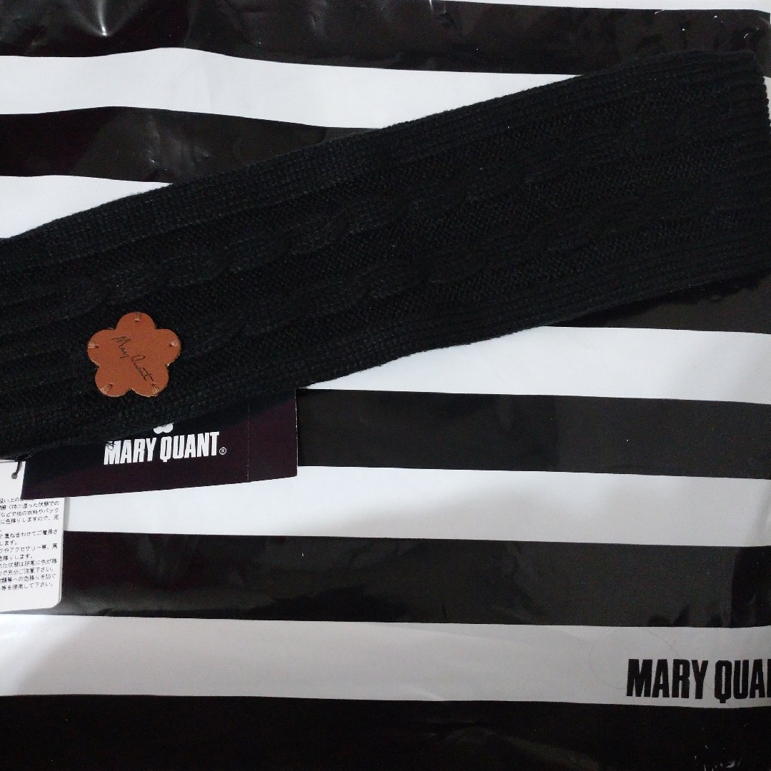 MARY QUANT(マリークワント)のMARYQUANT❤︎アームウォーマー❤︎ブラック‪✿デイジー牛革パッチ‪✿新品 レディースのファッション小物(手袋)の商品写真