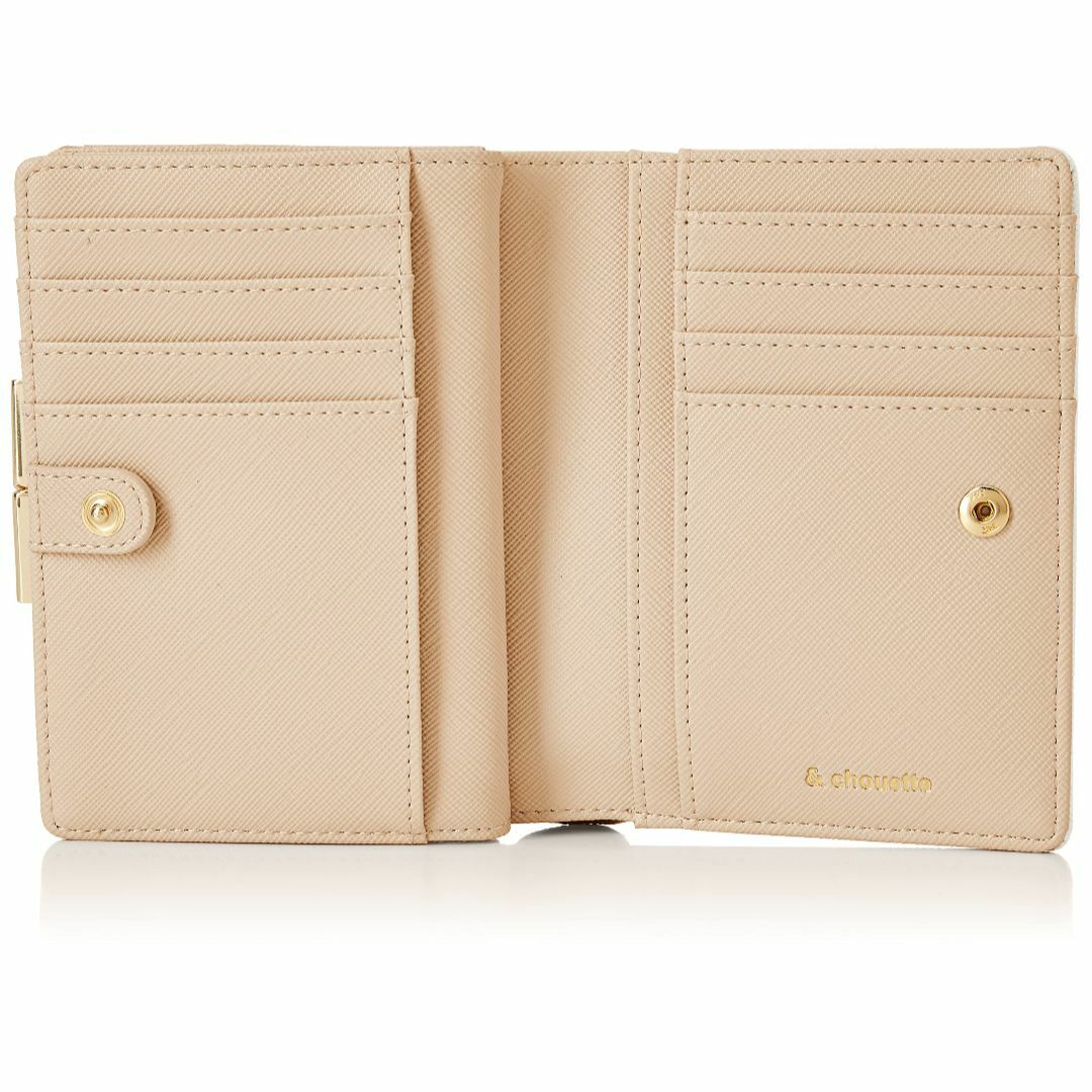 【色: ホワイト】アンドシュエット 折財布ミニ財布 公式 ビジュー口金二つ折り財 レディースのバッグ(その他)の商品写真