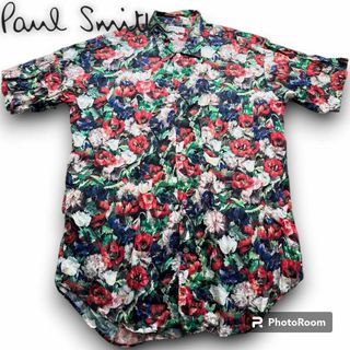 ポールスミス(Paul Smith)の人気　ポールスミスロンドン　半袖シャツ　M　コットン　総柄　花柄　マルチカラー(シャツ)