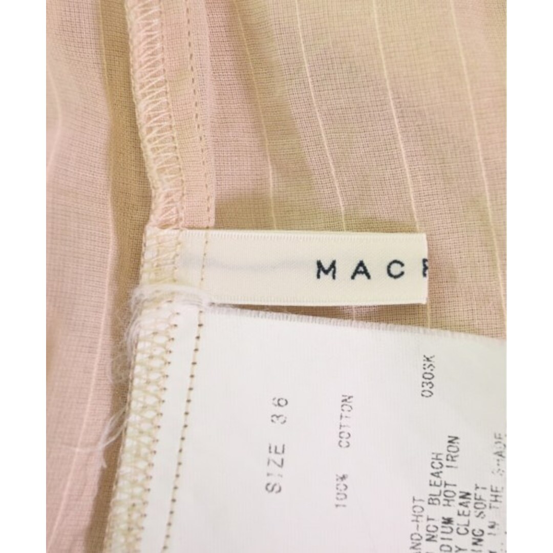 MACPHEE(マカフィー)のMACPHEE カジュアルシャツ 36(M位) ベージュ(ストライプ) 【古着】【中古】 レディースのトップス(シャツ/ブラウス(長袖/七分))の商品写真