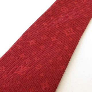 ルイヴィトン(LOUIS VUITTON)のルイヴィトン 美品 モノグラム シルク ネクタイ M78021 赤 ☆AA★(ネクタイ)