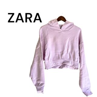 ザラ(ZARA)のZARA ザラ パーカー プルオーバー  ピンク L(パーカー)