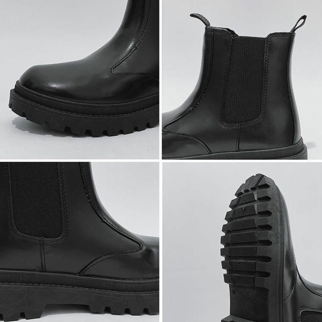 26.5cm/10cmUPシークレットブーツシューズ厚底メンズ男性チェルシー靴B メンズの靴/シューズ(ブーツ)の商品写真