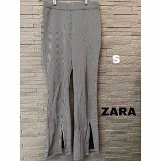 ザラ(ZARA)のザラ ZARA ストライプ ワイド スウェット カジュアルパンツ　ボトムス　S(カジュアルパンツ)