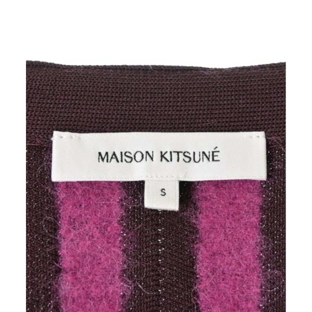 MAISON KITSUNE カーディガン S ピンクx茶(ボーダー) 【古着】【中古】 メンズのトップス(カーディガン)の商品写真