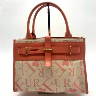 フルラ(Furla)の希少デザイン フルラ キャンバス トートバッグ レザー 肩掛け サーモン(トートバッグ)