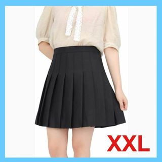 ⭐️安心のインナー付き⭐️制服 スカート 黒 プリーツスカート XXL(ひざ丈スカート)