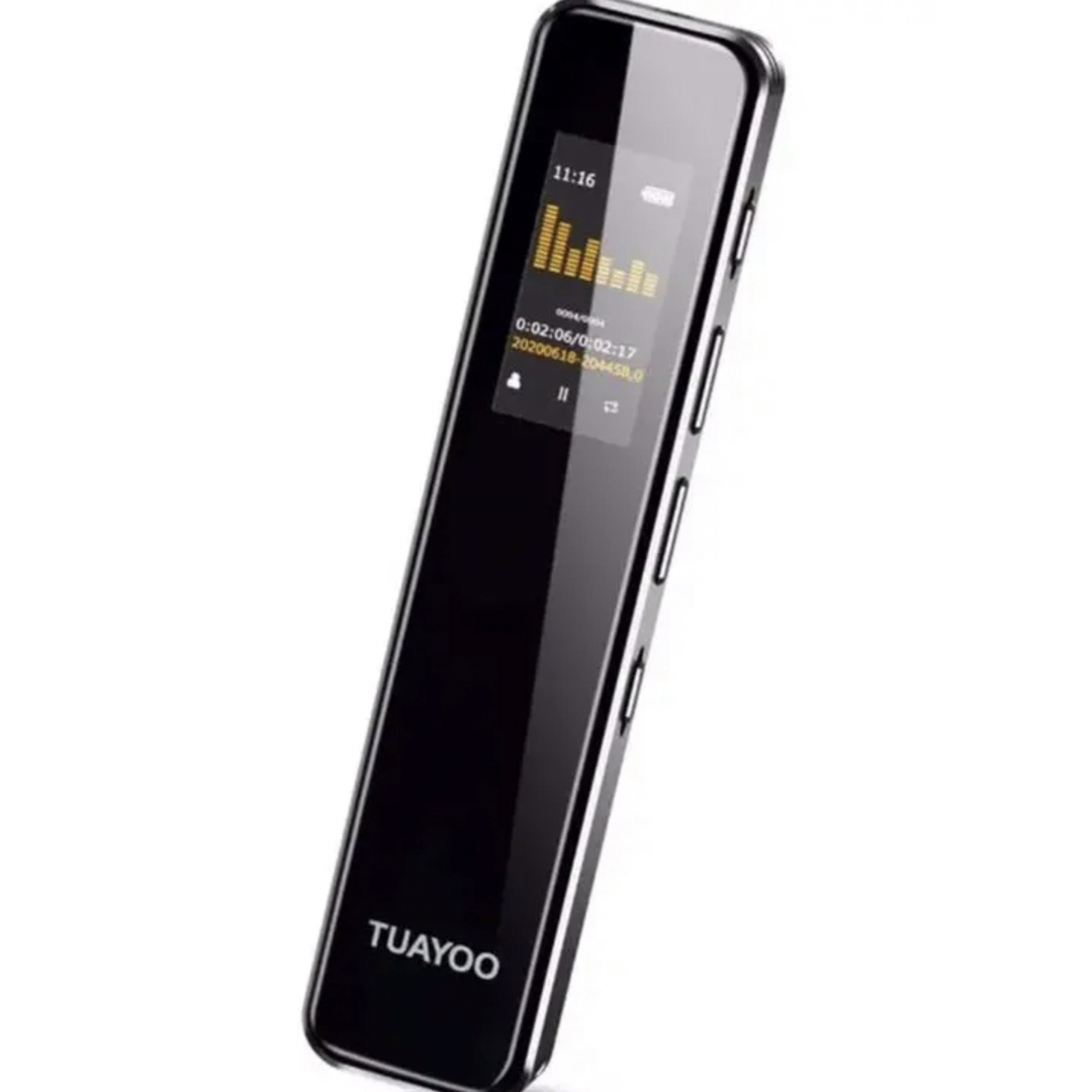 ボイスレコーダー 16GB大容量 MP3プレーヤー機能 スマホ/家電/カメラのオーディオ機器(ポータブルプレーヤー)の商品写真