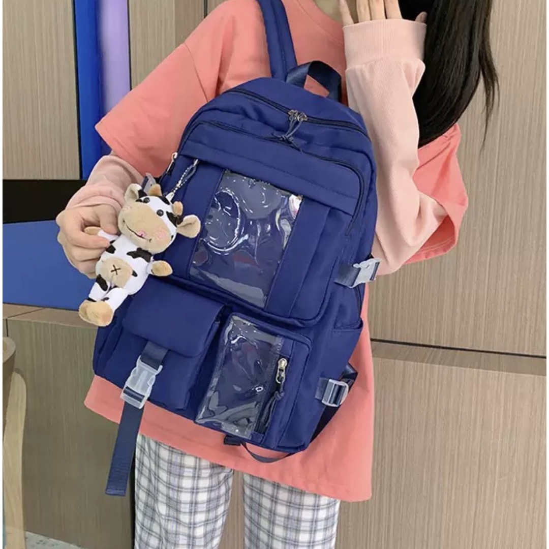リュック　ブルー　推し活　ライブ　スカイ　イベント 大容量　軽量韓国 旅行 青　 レディースのバッグ(リュック/バックパック)の商品写真