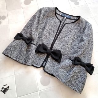 エムズグレイシー(M'S GRACY)のエムズグレイシー  おリボン付き♡ジャケット♡⑅︎❤︎︎袖リボン(ノーカラージャケット)