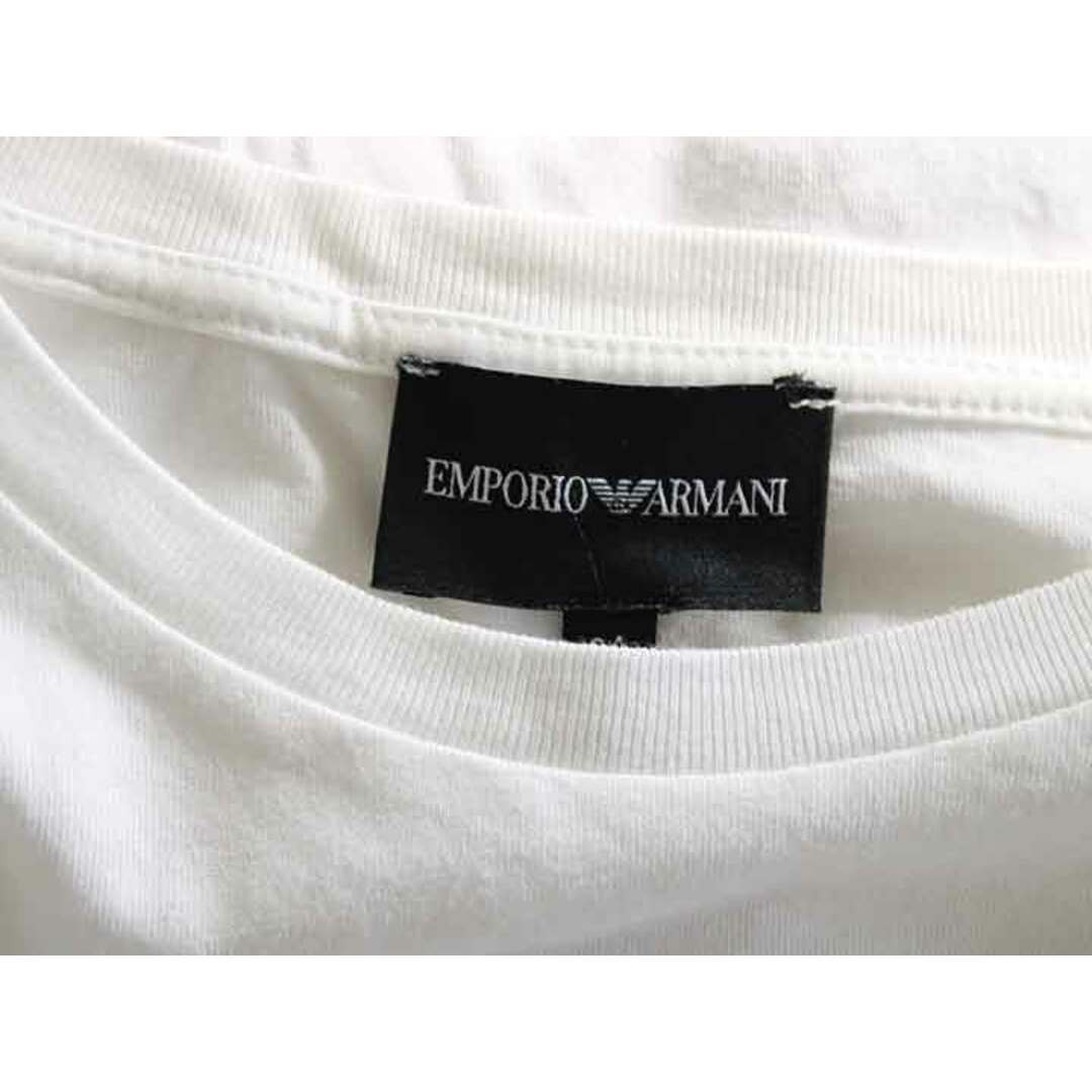 Emporio Armani(エンポリオアルマーニ)の【春物 新入荷!】†エンポリオ アルマーニ/EMPORIO ARMANI†130cm(8A) 五分袖シャツ/五分袖カットソー 白×青 21年製【中古】子供服 キッズ kids 女の子 春夏 tops 402042 キッズ/ベビー/マタニティのキッズ服女の子用(90cm~)(Tシャツ/カットソー)の商品写真