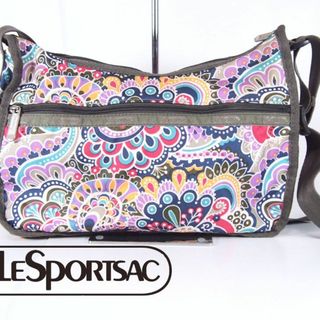 レスポートサック(LeSportsac)のレスポートサック　ショルダーバッグ　図案フラワー柄グレーベージュ(ショルダーバッグ)