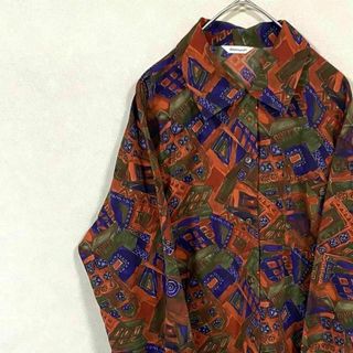 ナチュラルヴィンテージ(natuRAL vintage)のシャツ 長袖 アート 総柄 太アーム マルチカラー M ヴィンテージ(シャツ)