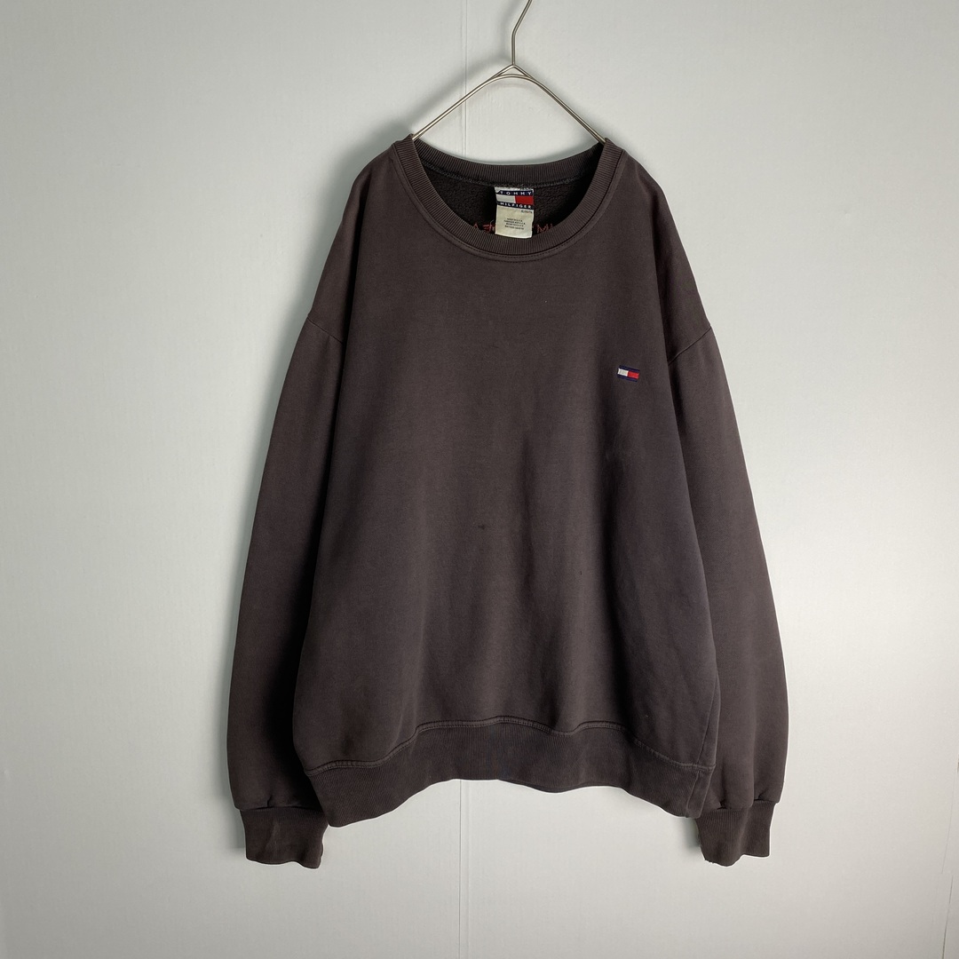 TOMMY HILFIGER(トミーヒルフィガー)の【トミーヒルフィガー　スウェット　シンプル　USA製　グレー　古着】 メンズのトップス(スウェット)の商品写真