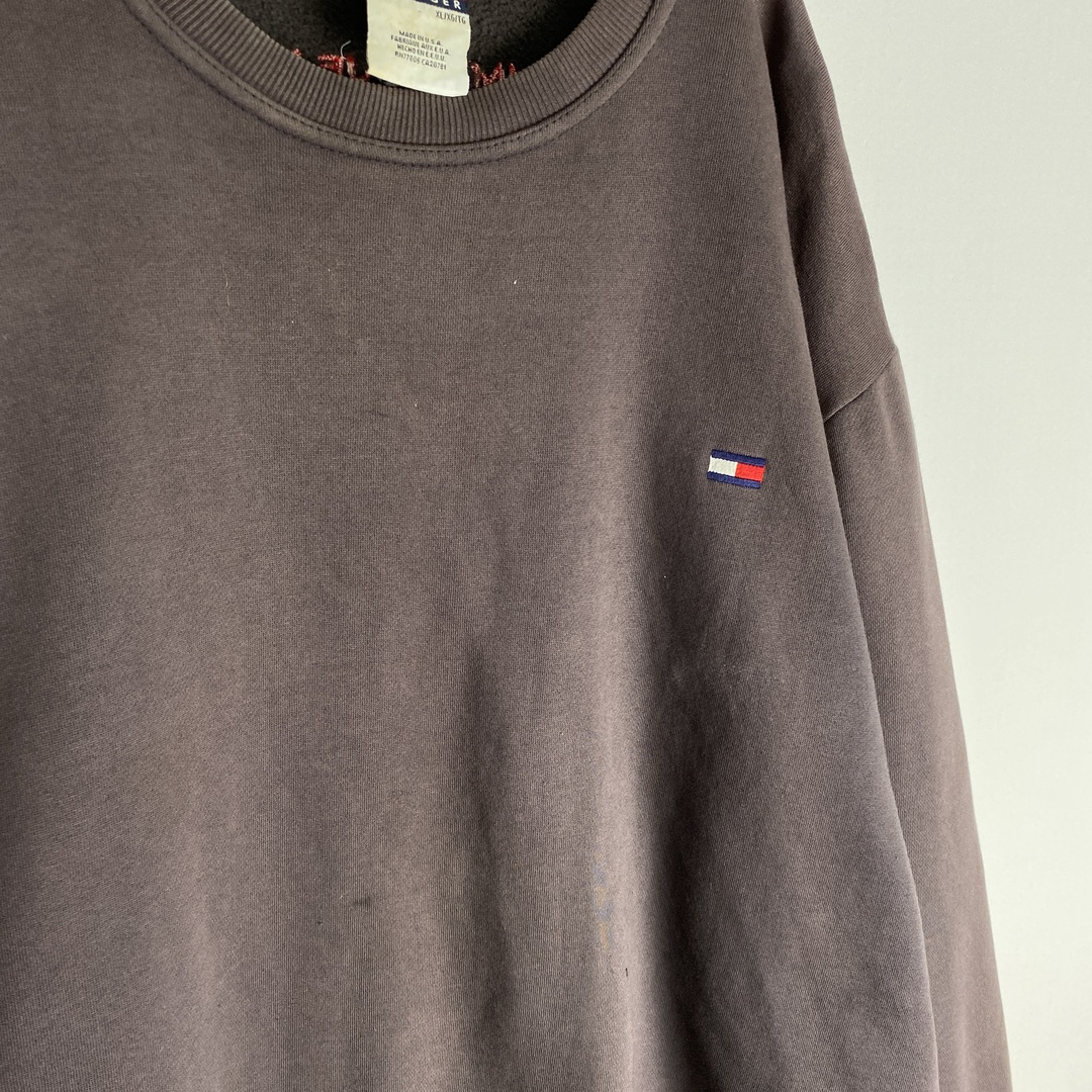 TOMMY HILFIGER(トミーヒルフィガー)の【トミーヒルフィガー　スウェット　シンプル　USA製　グレー　古着】 メンズのトップス(スウェット)の商品写真