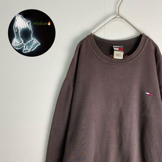 トミーヒルフィガー(TOMMY HILFIGER)の【トミーヒルフィガー　スウェット　シンプル　USA製　グレー　古着】(スウェット)