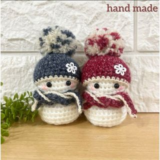 雪だるま・スノーマンのあみぐるみ❤︎ハンドメイド❤︎2個セット❤︎バラ売可(あみぐるみ)