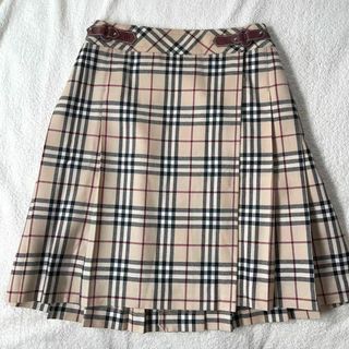 バーバリーブルーレーベル(BURBERRY BLUE LABEL)の美品 バーバリーブルーレーベル 巻きスカート プリーツ ノバチェック サイズ36(ひざ丈スカート)