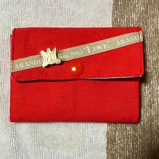 小さい財布　嵐ハンドメイド　嵐リメイク　LOVE  赤(財布)